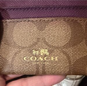Coach Brown Signature Pattern card Holder